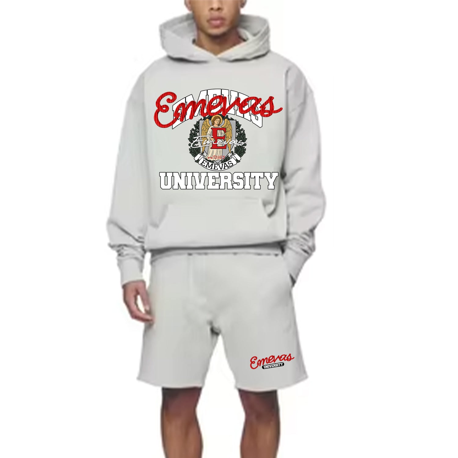 Emevas University V2 Hoodie Short-Set