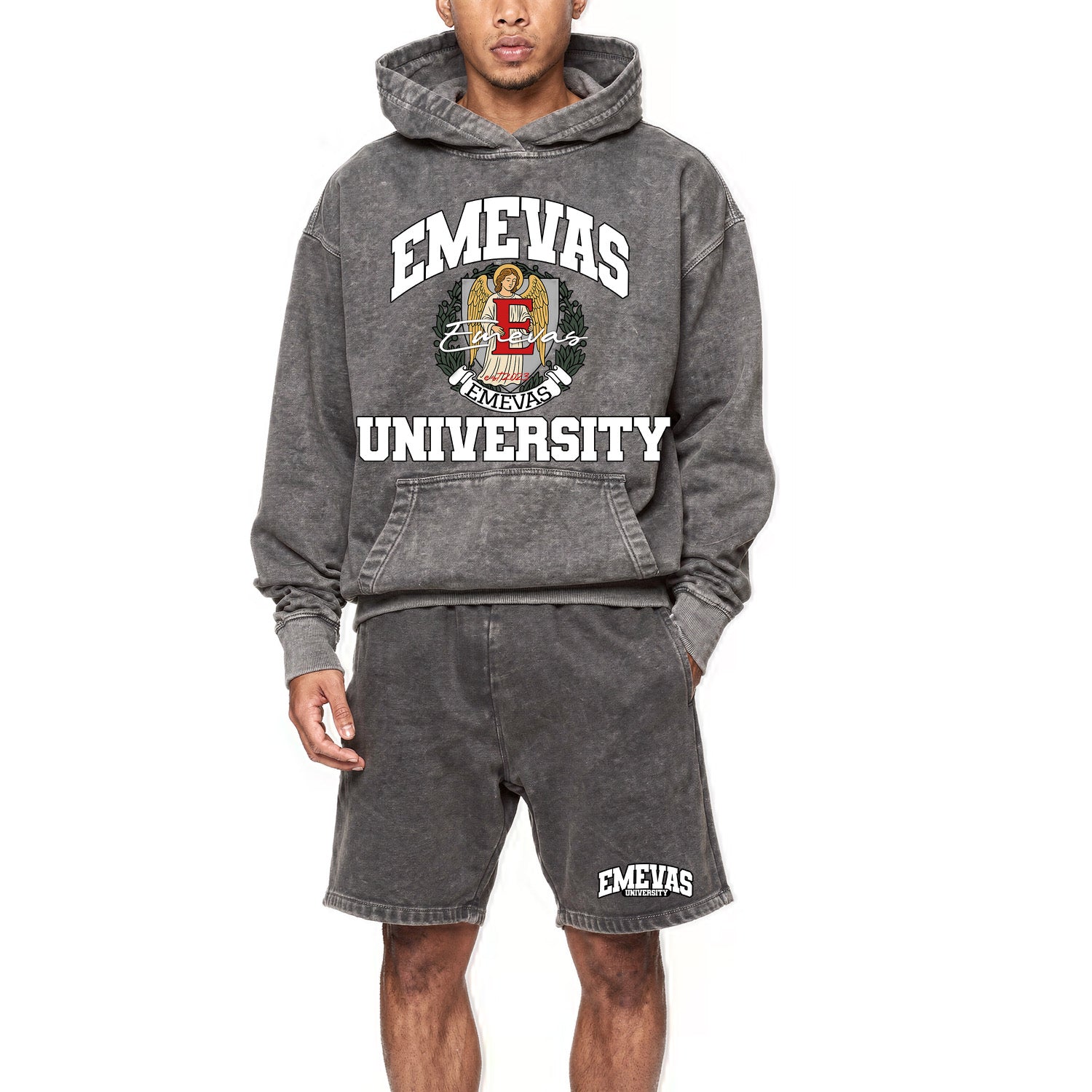 Emevas University V2 Hoodie Short-Set
