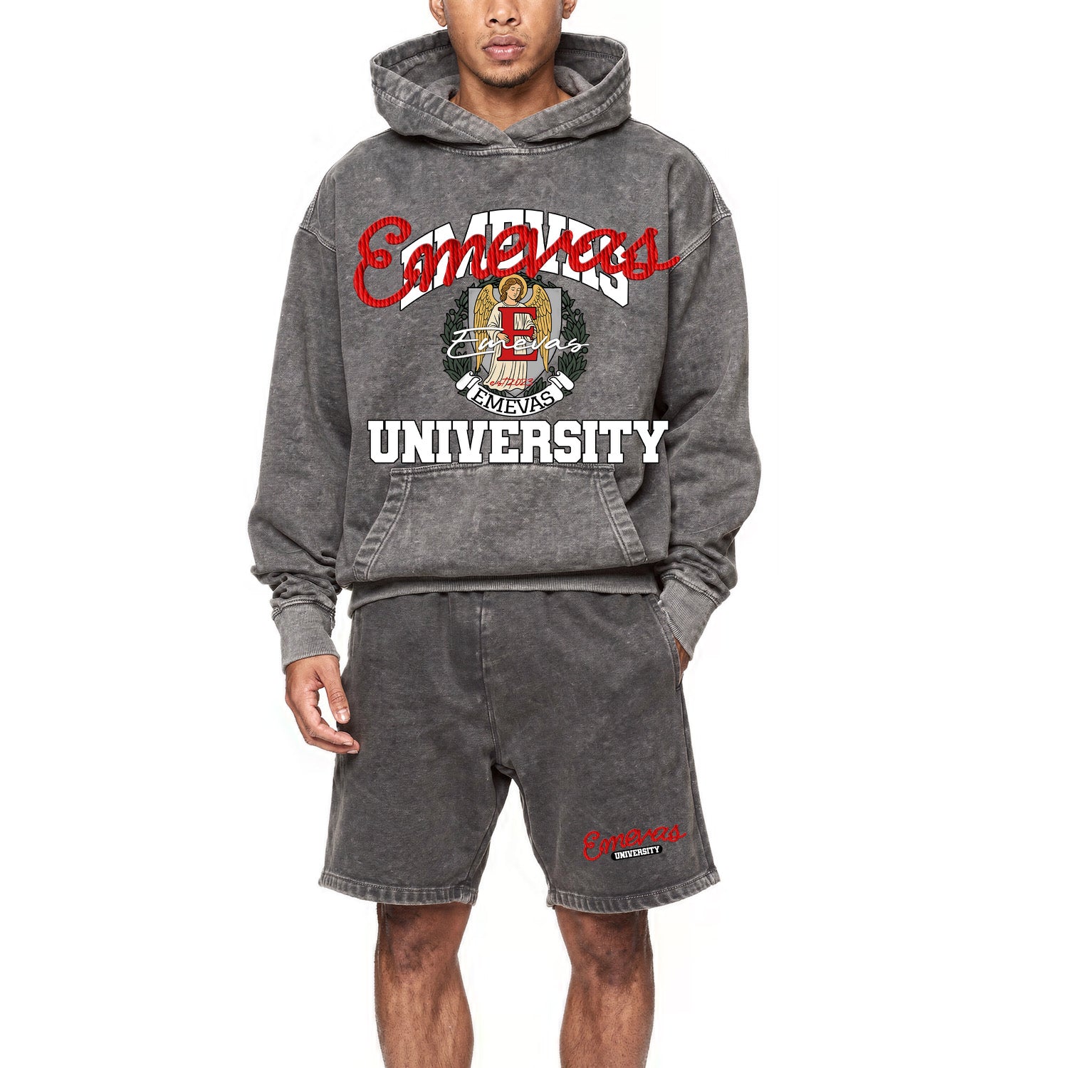 Emevas University V2 Hoodie Short-Set
