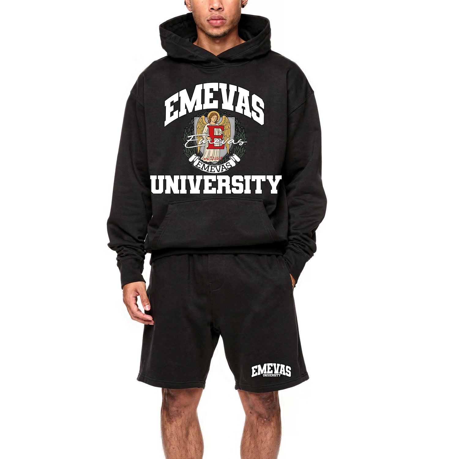 Emevas University V2 Hoodie Short-Set